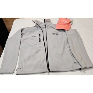 Columbia Womens Fleece Jacket Small Gray Full Zip + Sevierville Golf Club Hat...